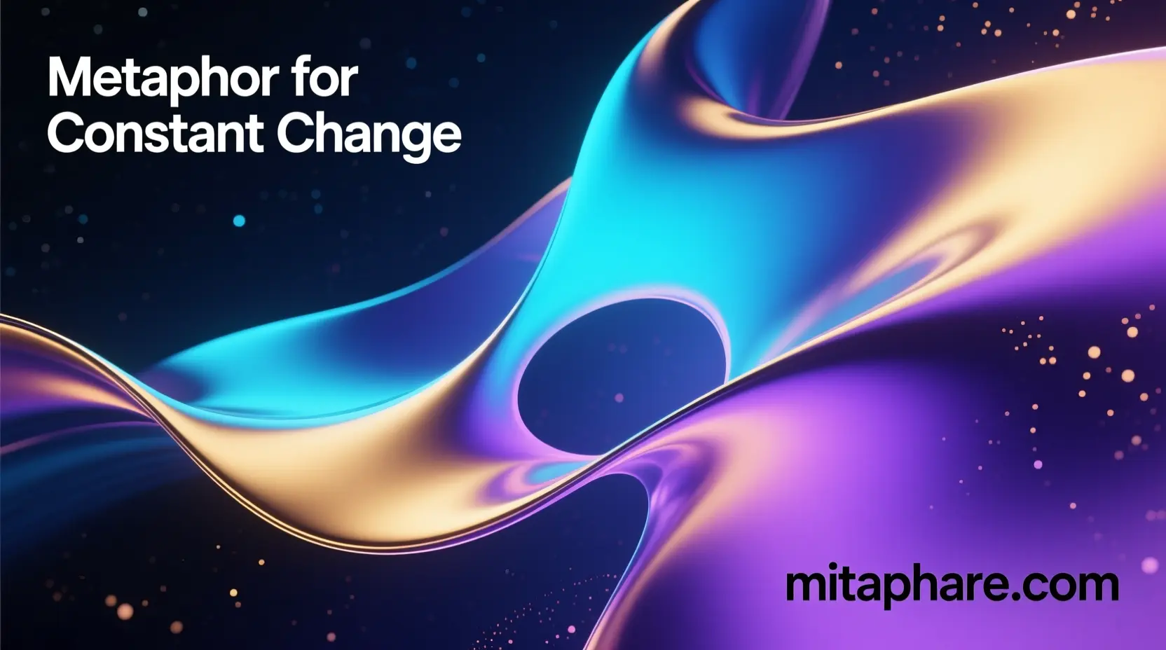 Abstract flowing shapes and colors representing the idea of constant change for an article titled “Metaphor for Constant Change.”