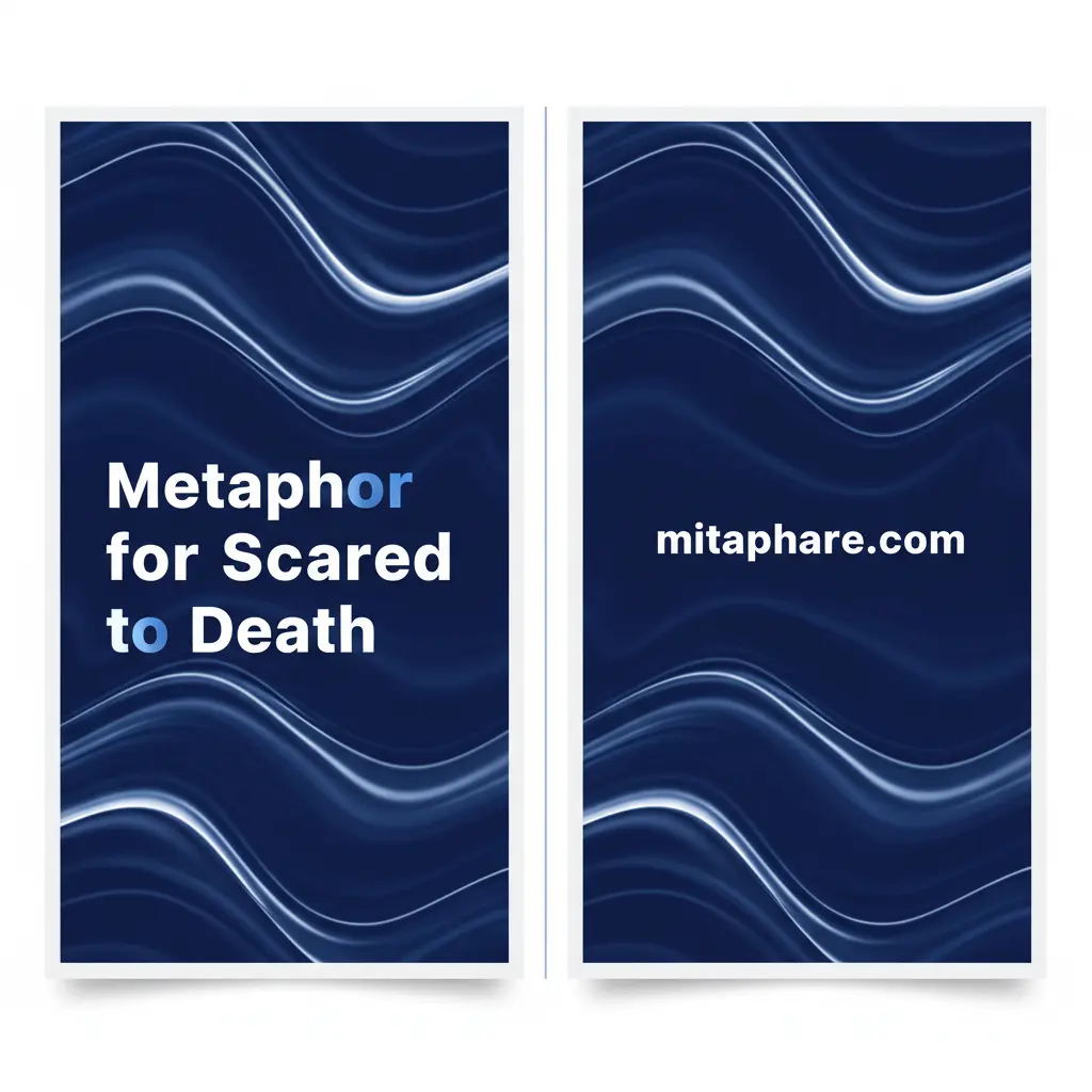 Alt: “Feature image showing the title Metaphor for Scared to Death with the website mitaphare.com on a dark blue abstract background.”